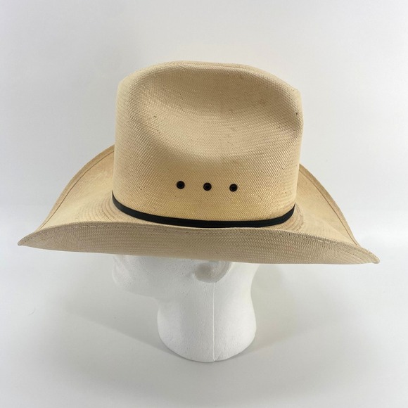 Vintage Resistol Straw Cowboy Western Style Hat Classic Black Band Sz 7 - Picture 1 of 9